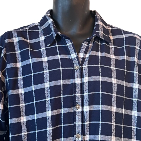 Women’s Abercrombie & Fitch Boyfriend Flannel ~ Blue/Whote Plaid ~ Size Women's - Picture 5 of 9